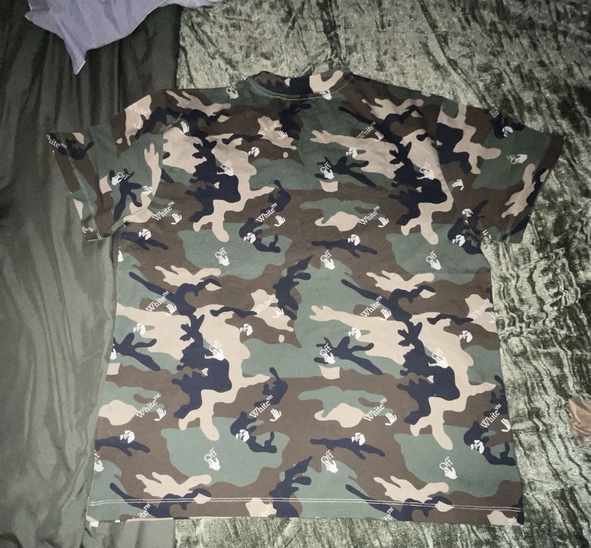 Off White Camp Aop Tee Sz XS Fits Like A Medium