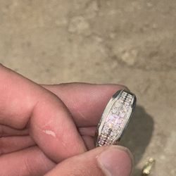 Silver Ring W/ All NATURAL Diamonds