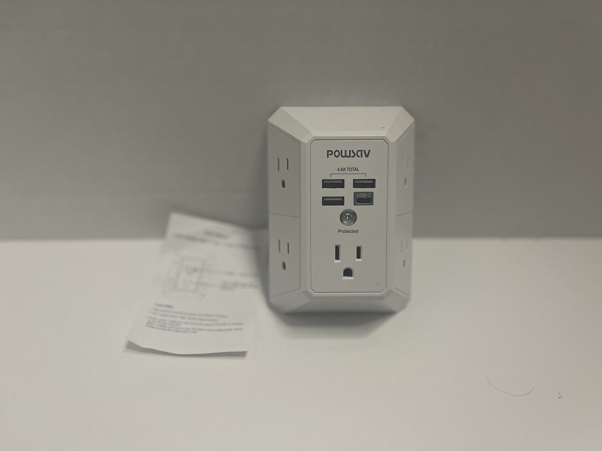 Outlet Extender USB Surge Protector - 3 Sided Power Strip Multi Plug ...