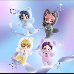 POP MART aespa Fluffy Club Series Vinyl Plush Doll Pendant Whole Set 4 BOX SEALED
