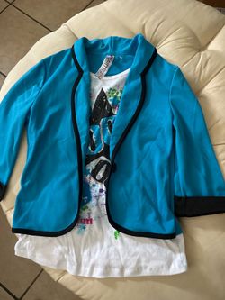 Blue Jacket with T-Shirt - New - L - kids