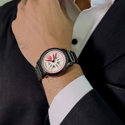 SKMEI 1634 Creative Car Wheel Rotating Quartz Mens Wristwatches Waterproof Sport