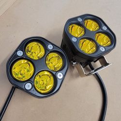 Golden Yellow Off-road Spotlight LED Work Pods Light Lighting 4x4 ATV Quad Truck Ditch Lights
