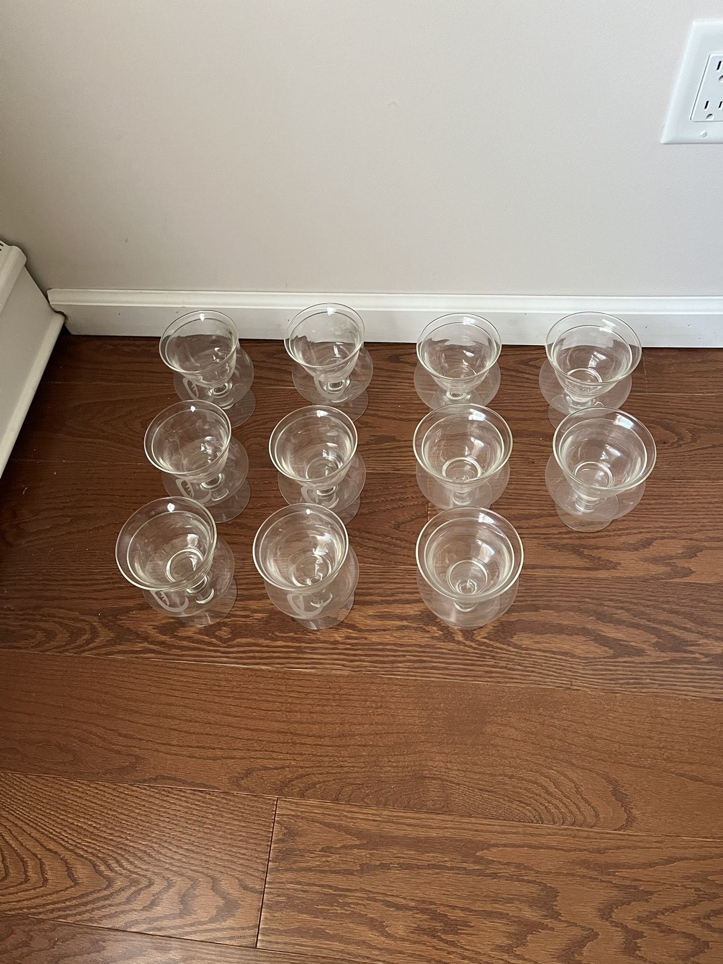 11 Vintage Shrimp, Cocktail/Caviar Glasses, Ice Cups, Chiller Servers With Inserts