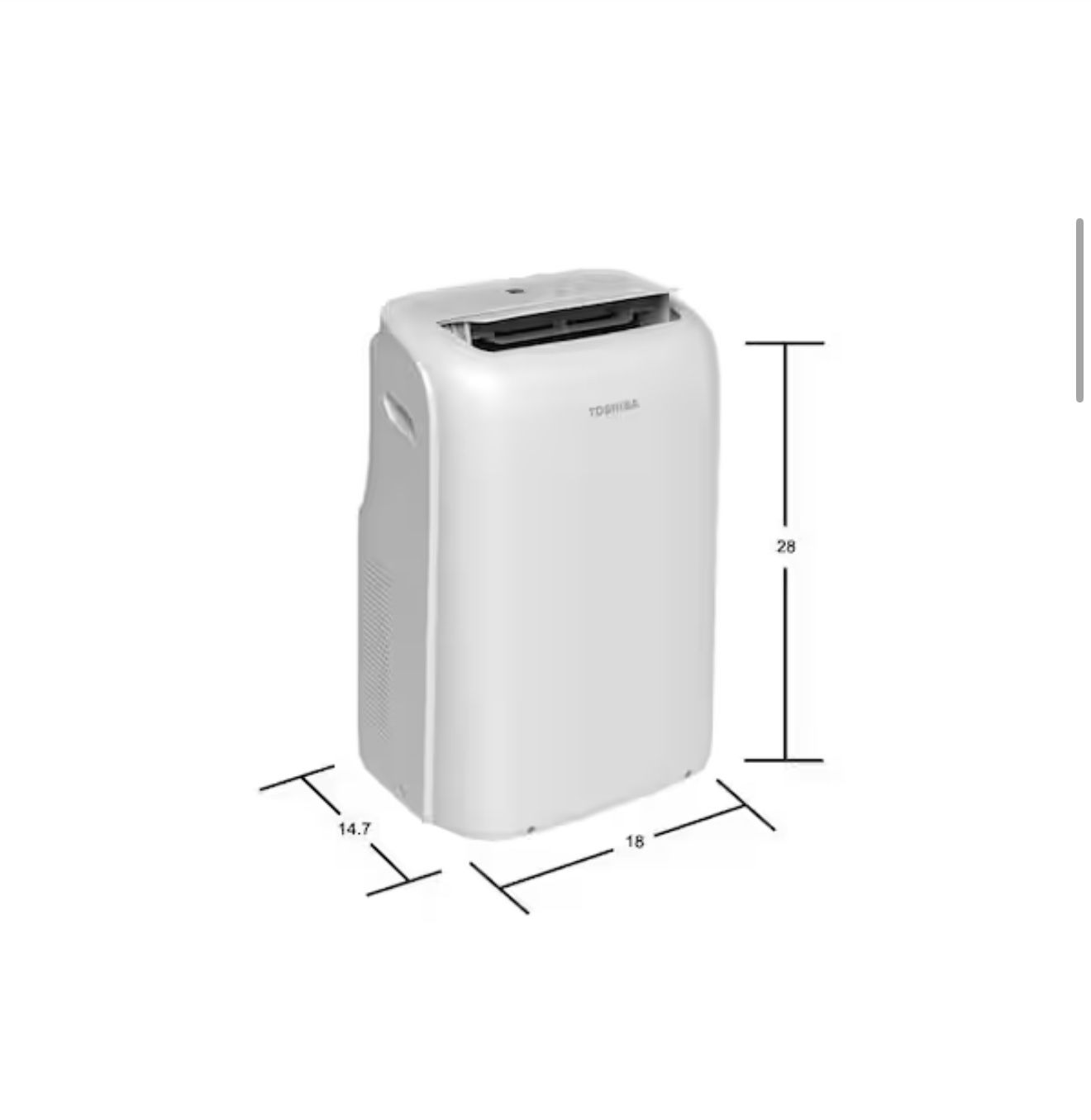 Toshiba 8,000 (DOE) BTU Portable Air Conditioner Cools 350 Sq. Ft. with Dehumidifier and Remote