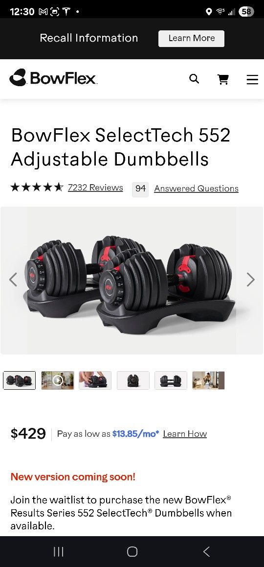 Bowflex SelectTech Adjustable Dumbbell Set – Stand Included – Reno Pickup – $598 Retail