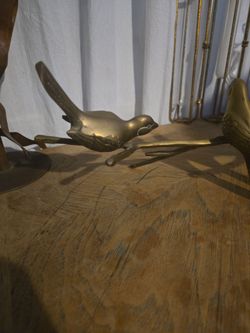 Brass Bird on Branch Figurine