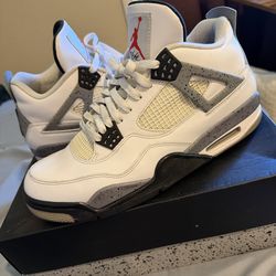 Jordan 4 white cement size 10
