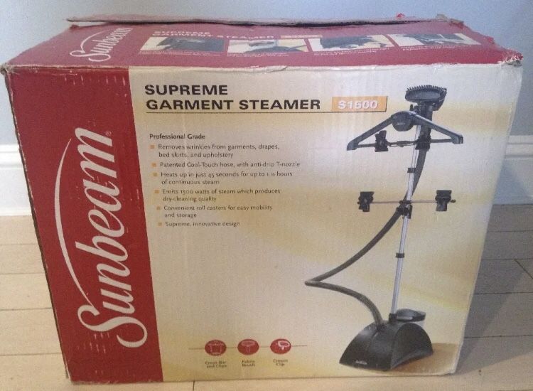 Sunbeam Supreme Upright Garment Fabric Steamer with Telescoping Pole Brand New