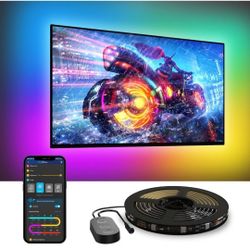 TV LED Backlight, RGBIC TV Backlight for 55-65 inch TVs, Smart LED Lights for TV with Bluetooth and Wi-Fi Control, Works with Alexa & Google Assistant