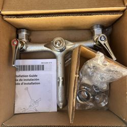 MOEN Commercial 2 Handle Wall Mount Service Faucet In Chrome