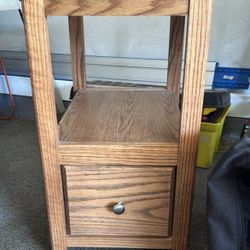 Solid Wood Oak Nightstand 
