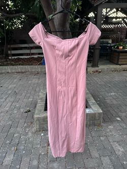 Zara Dusty Pink Off-Shoulder Midi Dress size S tags on