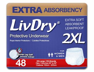 LivDry Adult XXL adult diapers, XXL, 2XL. Russell/Boulder area