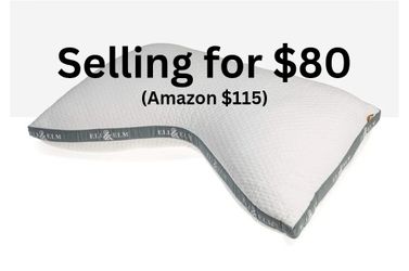 ⭐ Eli & Elm Ergonomic Side Sleeper Pillow – Cooling Latex Fill, Contoured U-Shape (Open Box, Never Used)