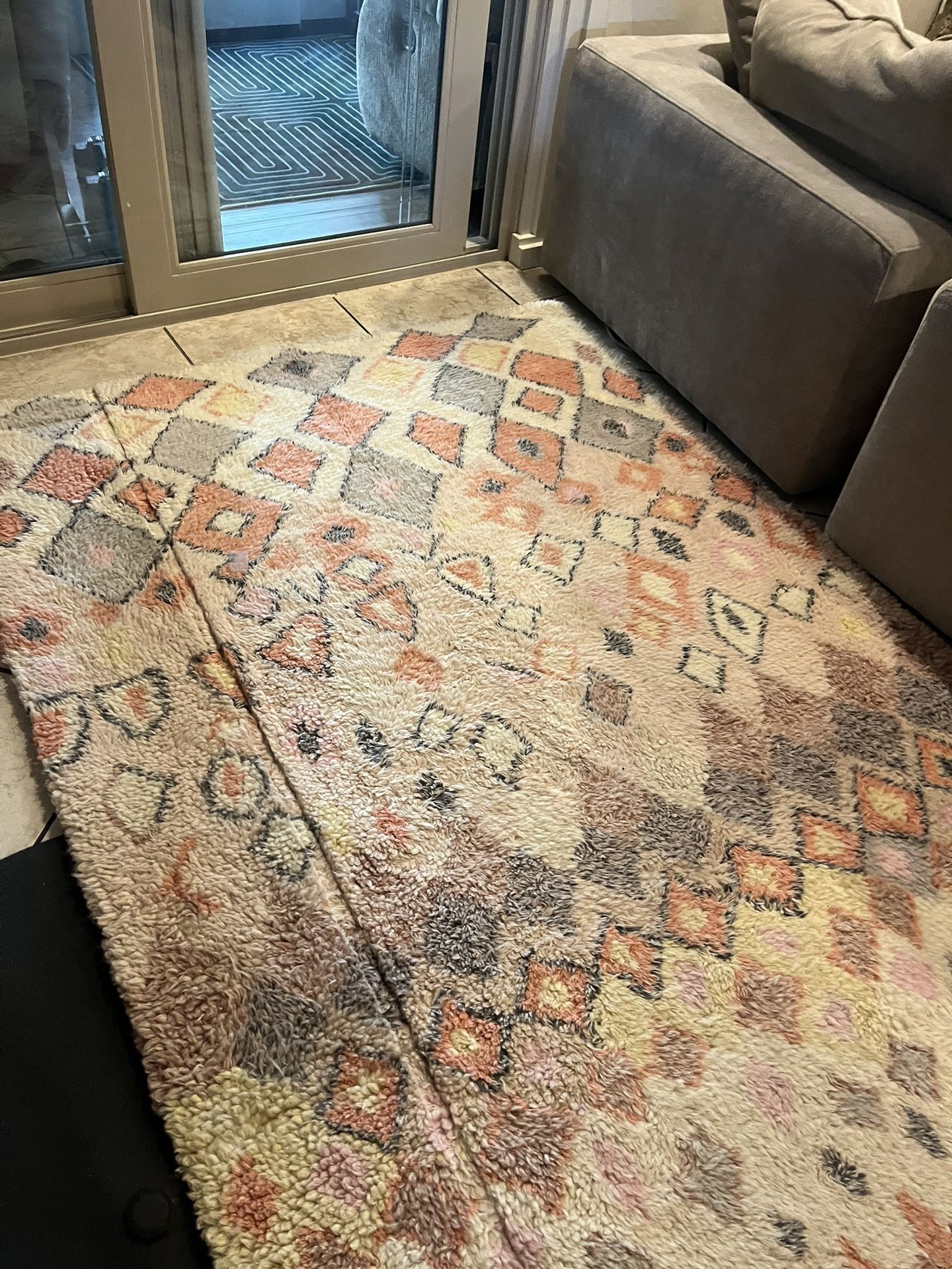 Boho Moroccan-Style Shag Rug 5 X 7 