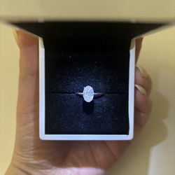 1.85 ct moissanite ring Oval 18 k white gold band