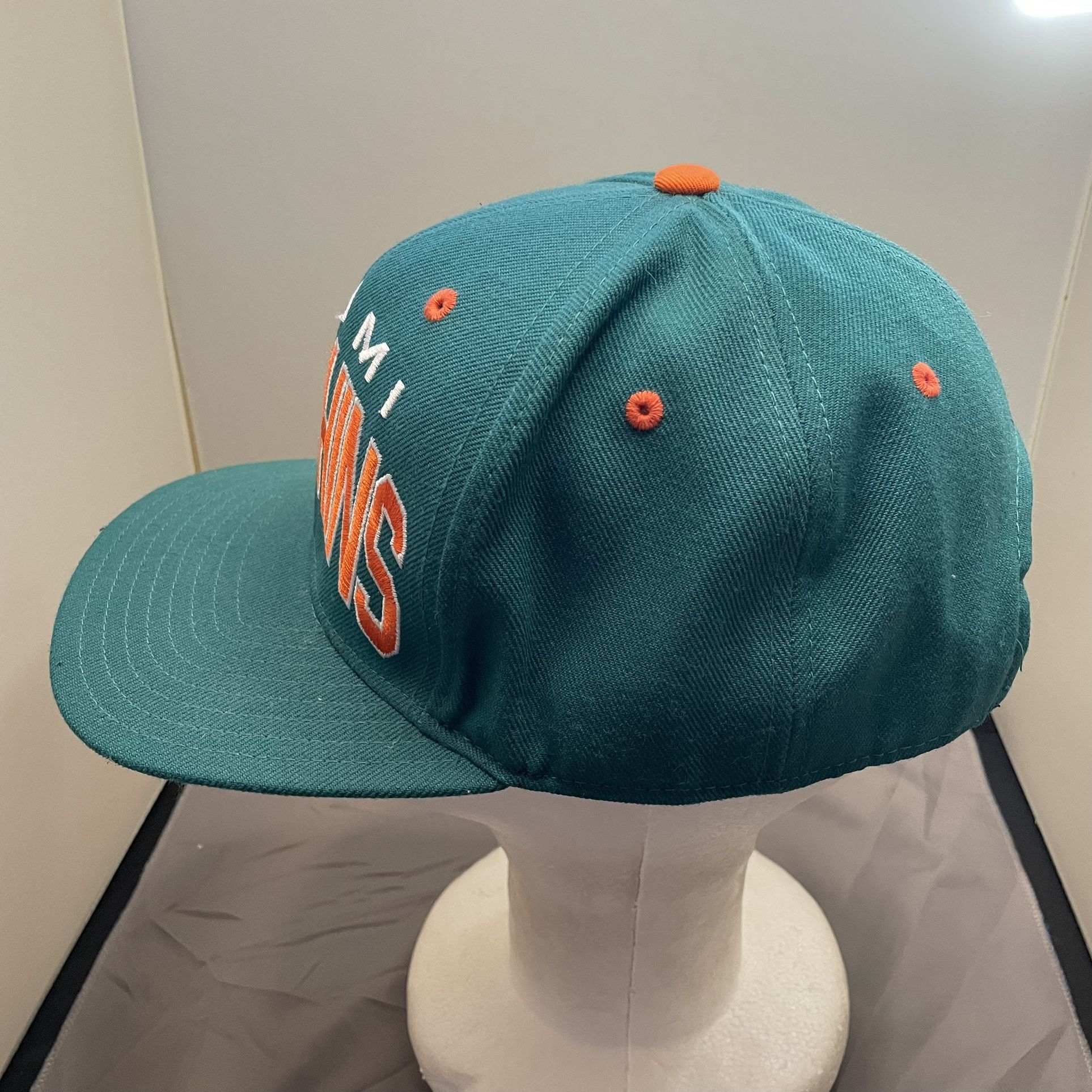 MIAMI DOLPHINS SnapBack Hat CaP JUMBO SPELLOUT LOGO NFL FOOTBALL - TEAL  ORANGE for Sale in Pelham, NH - OfferUp