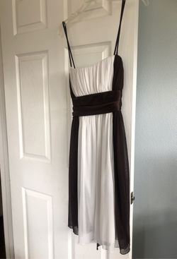 Chocolate brown and white dress