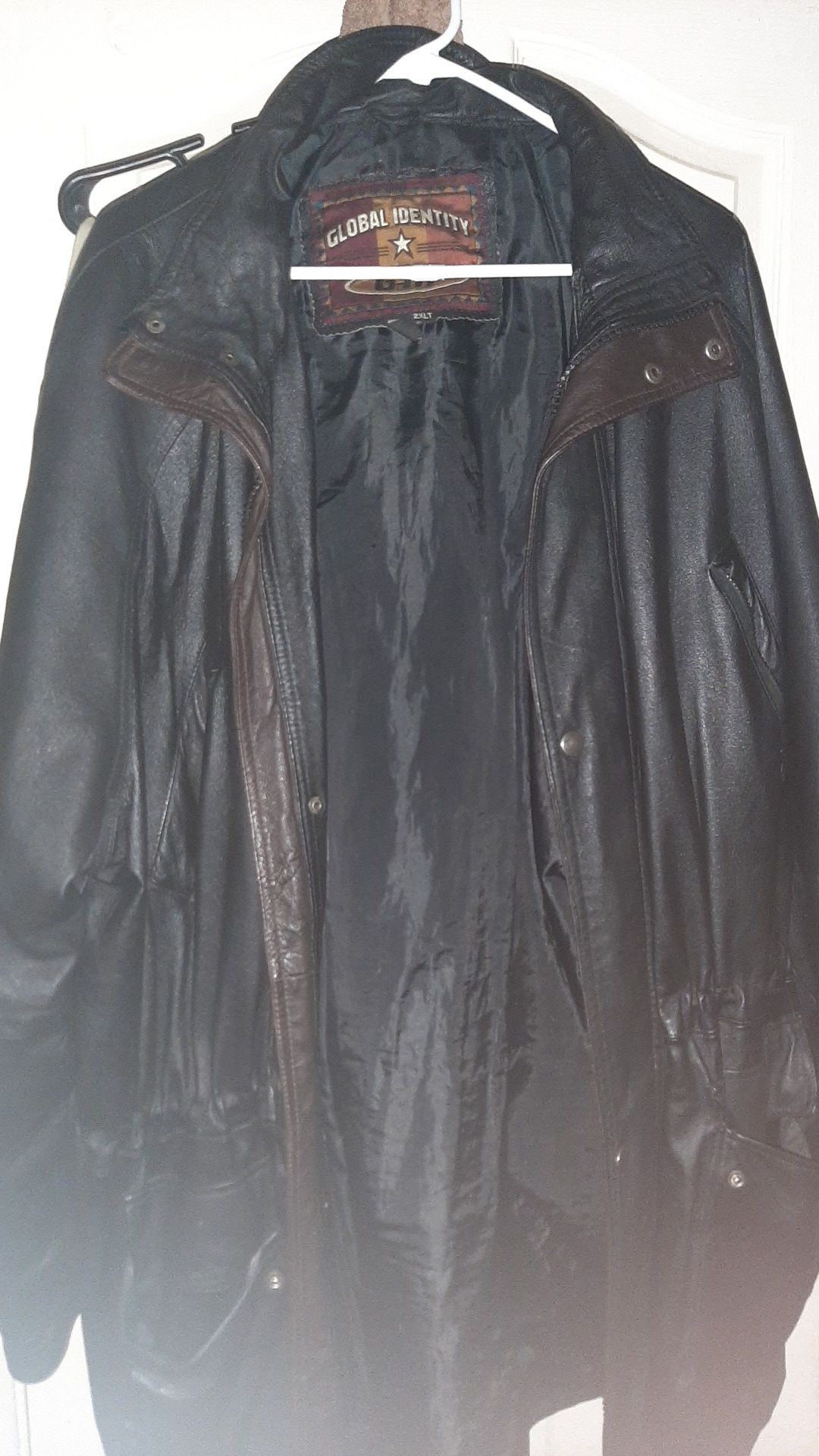 Global identity leather jacket