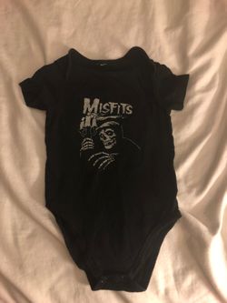 Misfits 12 month 1 year black onesie