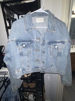Cropped Ripped Jean Jacket