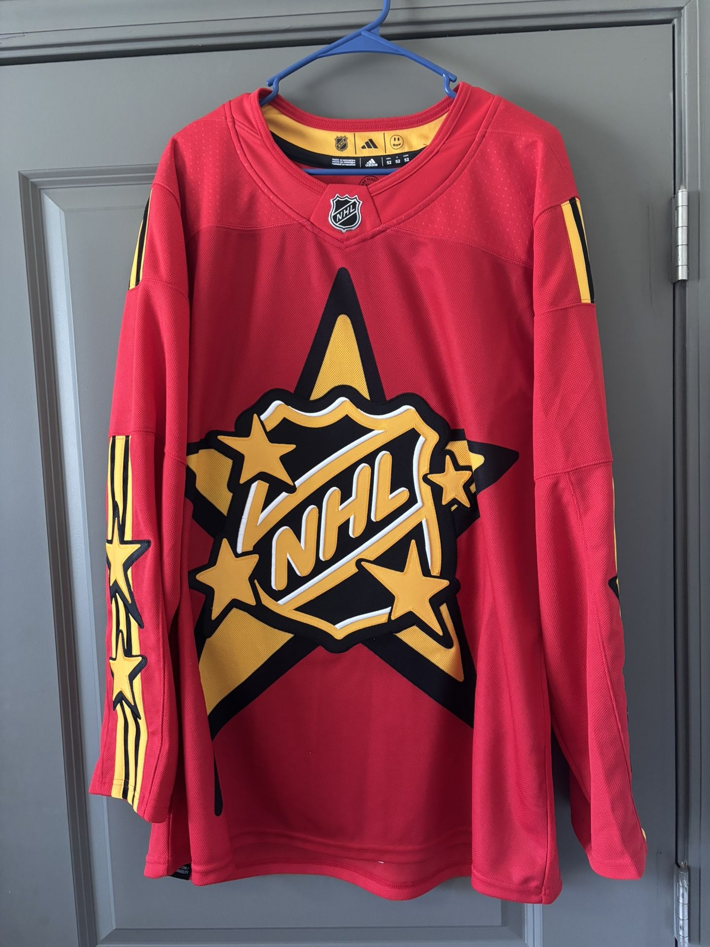 NWT Mens Adidas NHL All Star Game 2024 x Drew House Red Hockey Jersey Size 52 Large