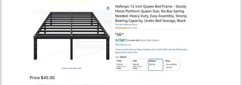 Bed frame queen