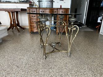 Glass and Metal Accent end side table