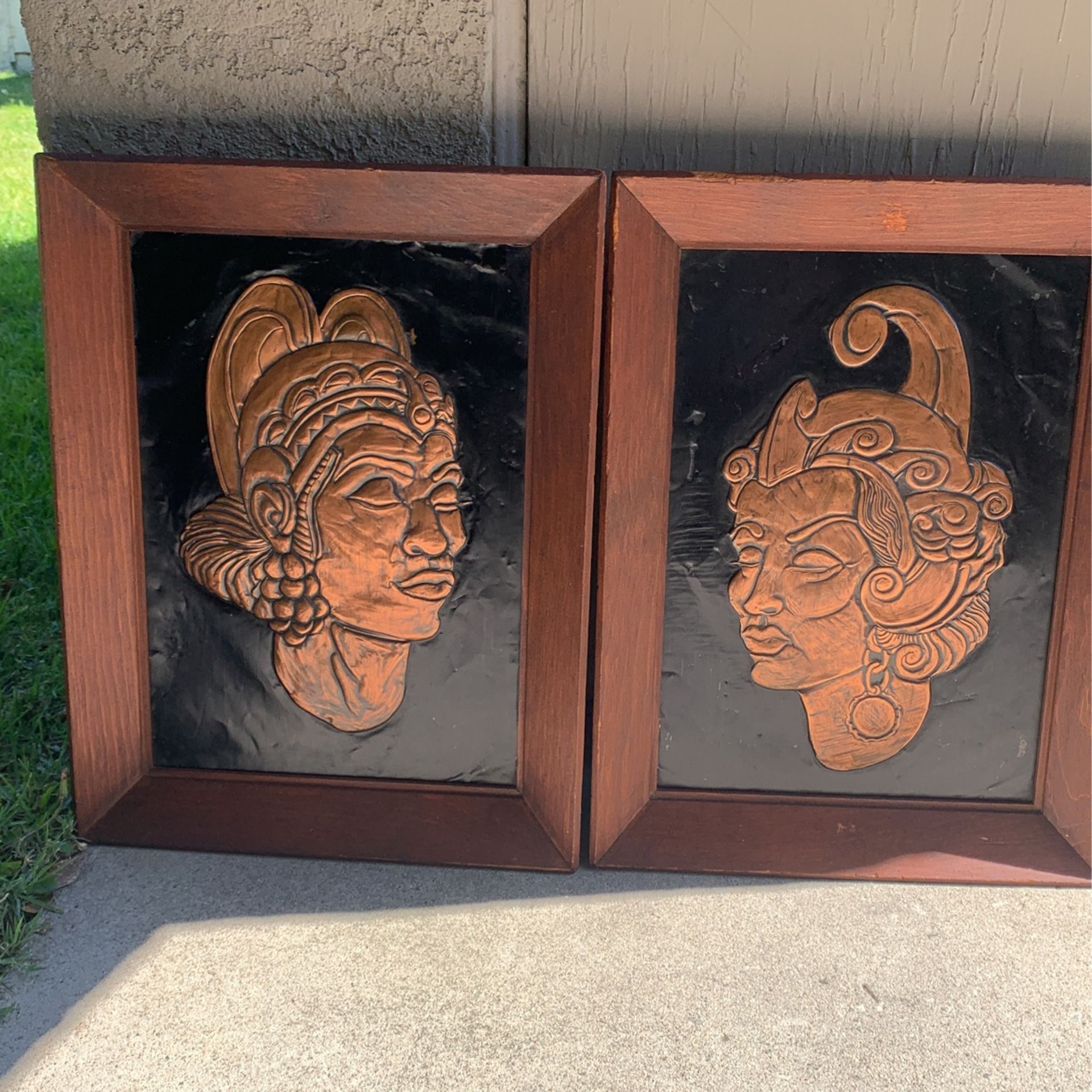 Vintage 1950’s Pair Of Polynesian Copper Frames