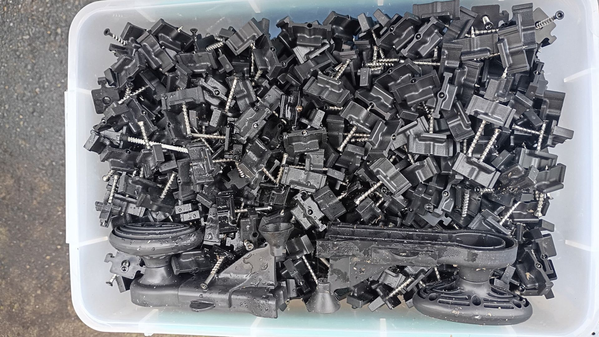 Hidden composite deck fasteners