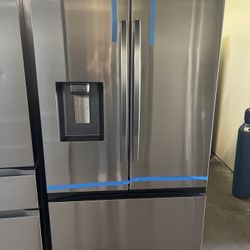 NEW OPEN BOX SAMSUNG FRENCH STYLE STAINLESS STEEL REFRIGERATOR 