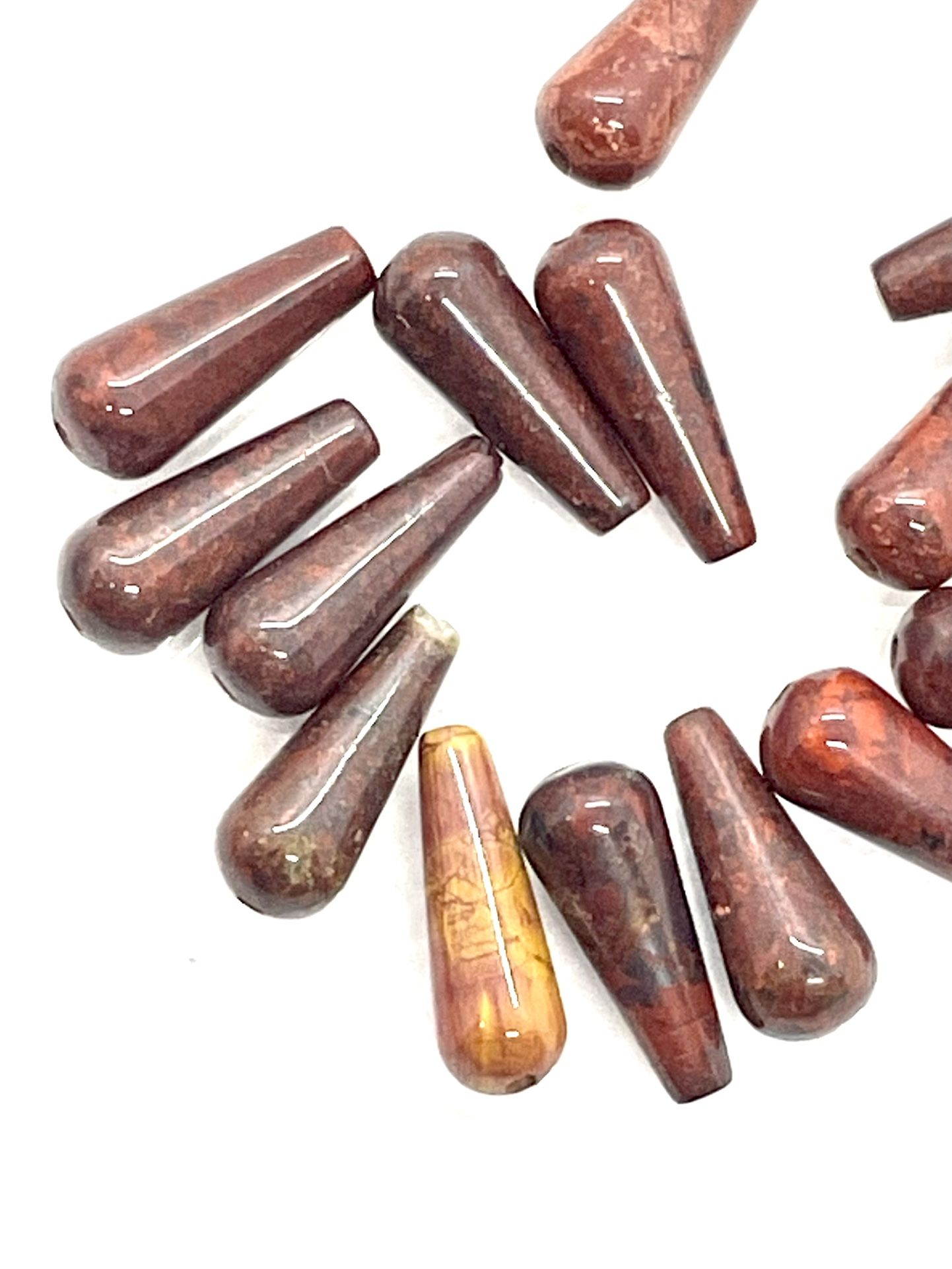 Red Jasper Teardrop Beads