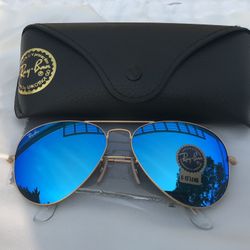 Blue Mirror Lenses Aviator 3025 Sunglasses Men Never Used 