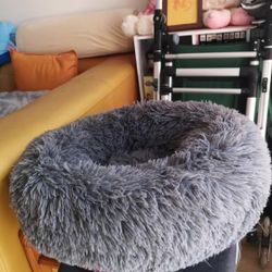 New Dark Gray Pet Kennel 32*32*8 inches Round Plush Dog Bed