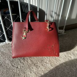 Loungefly Disney  Red Medium Handbag Embossed Character Gold Hardware