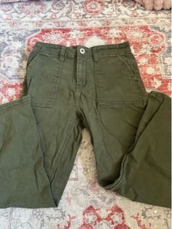 SANDPIPER petite green cargo jeans