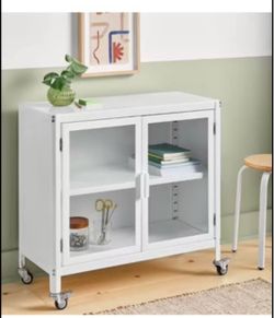 Brand New! 2 Door Metal Rolling Locker Storage Cabinet Chalk White - Room Essentials