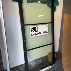 🔥 NEW LaCantina Black Aluminum Swing Door  - Low-E Glass, Never Installed
