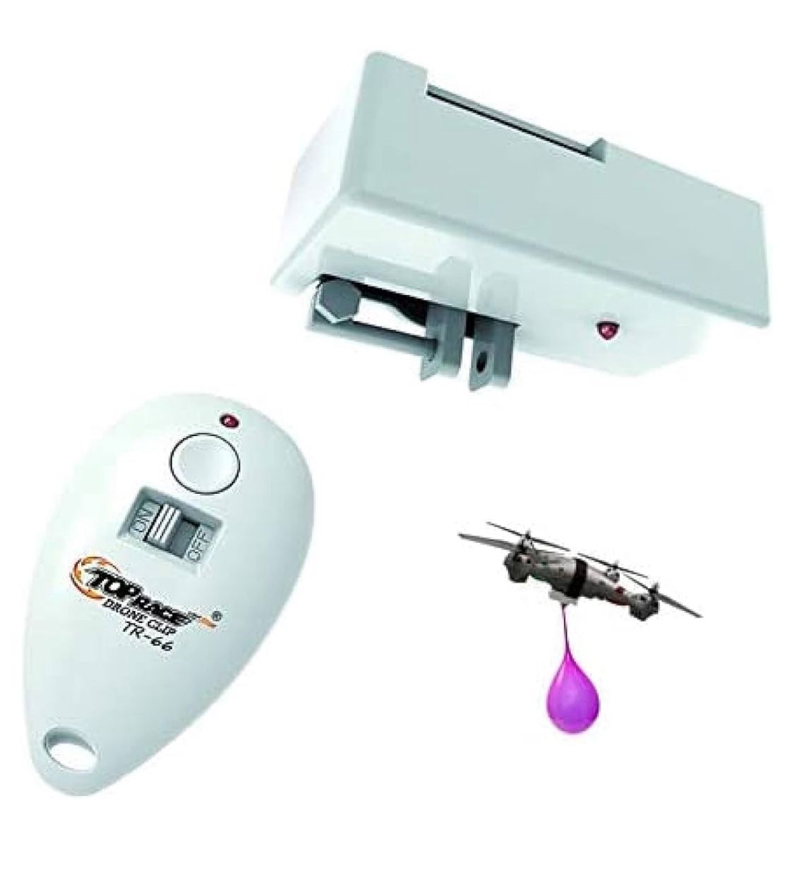 Top Race Drone Clip Remote Control Object Launcher - Release and Drop Drones Delivery (180 Feet) - Drone Drop Release