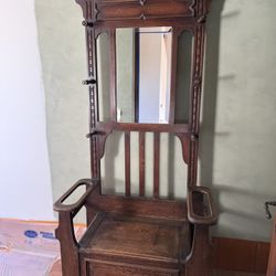 Antique Hall Tree with Storage Bench 🌵 MUST GO🌵