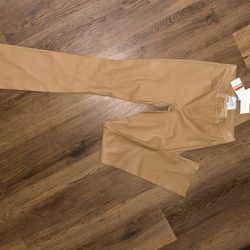 Vince Leather Boot Cut Pants Brown 