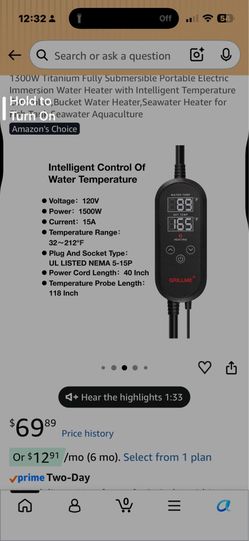 Submersible water heater
