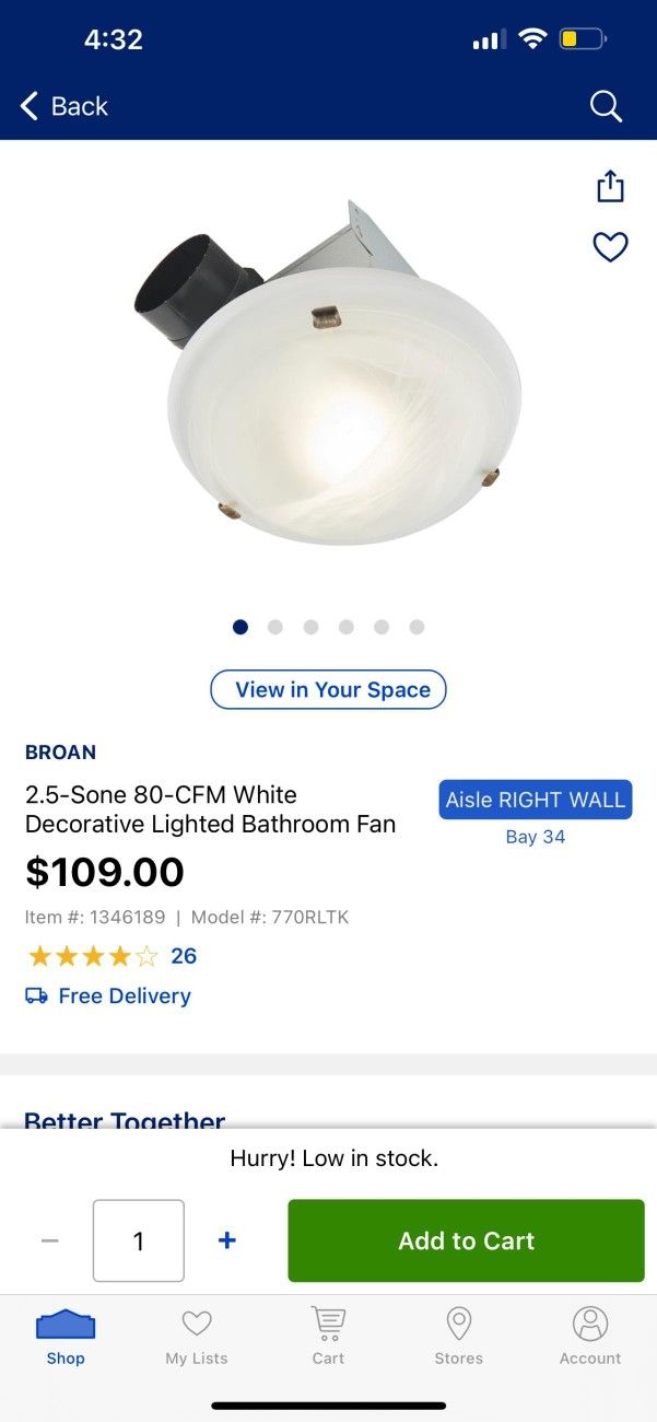 Lighted Bathroom Fan