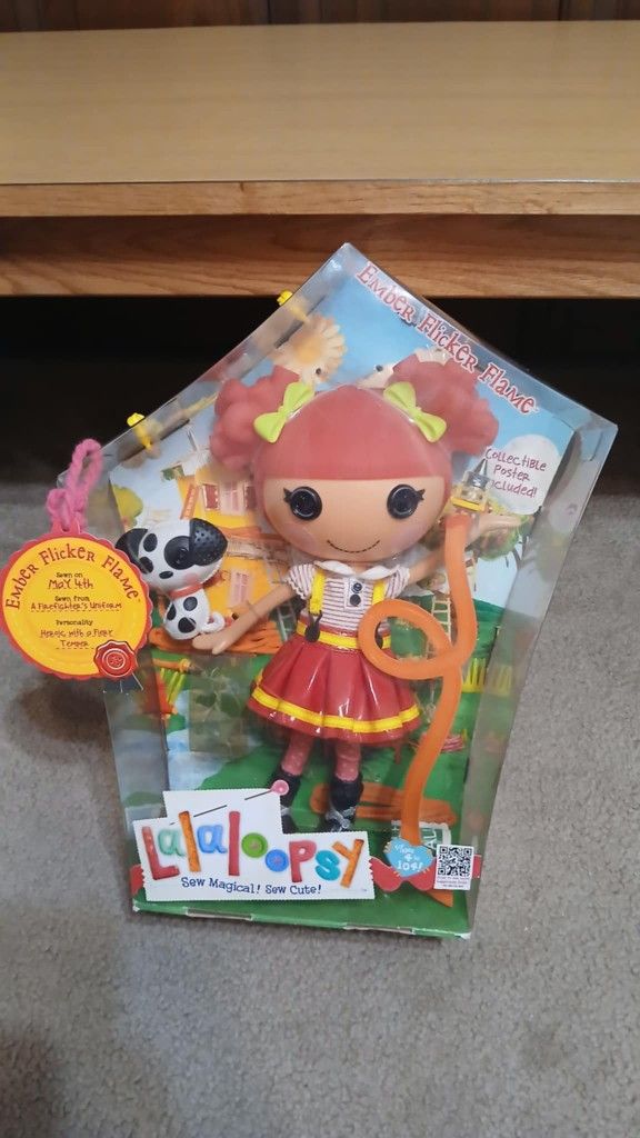 New Lalaloopsy Ember Flicker Flame Full Size Regular 12” Doll Firefighter Retired