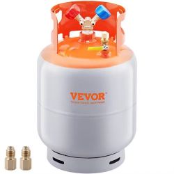 34# Refrigerant Recovery Tank, 30 LBS Capacity, 400 psi Portable Cylinder Tank with Y-Valve for Liquid/Vapor, High-sealing Recovery Can for R22/R134A/