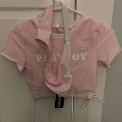 playboy pink two piece bikini set size small