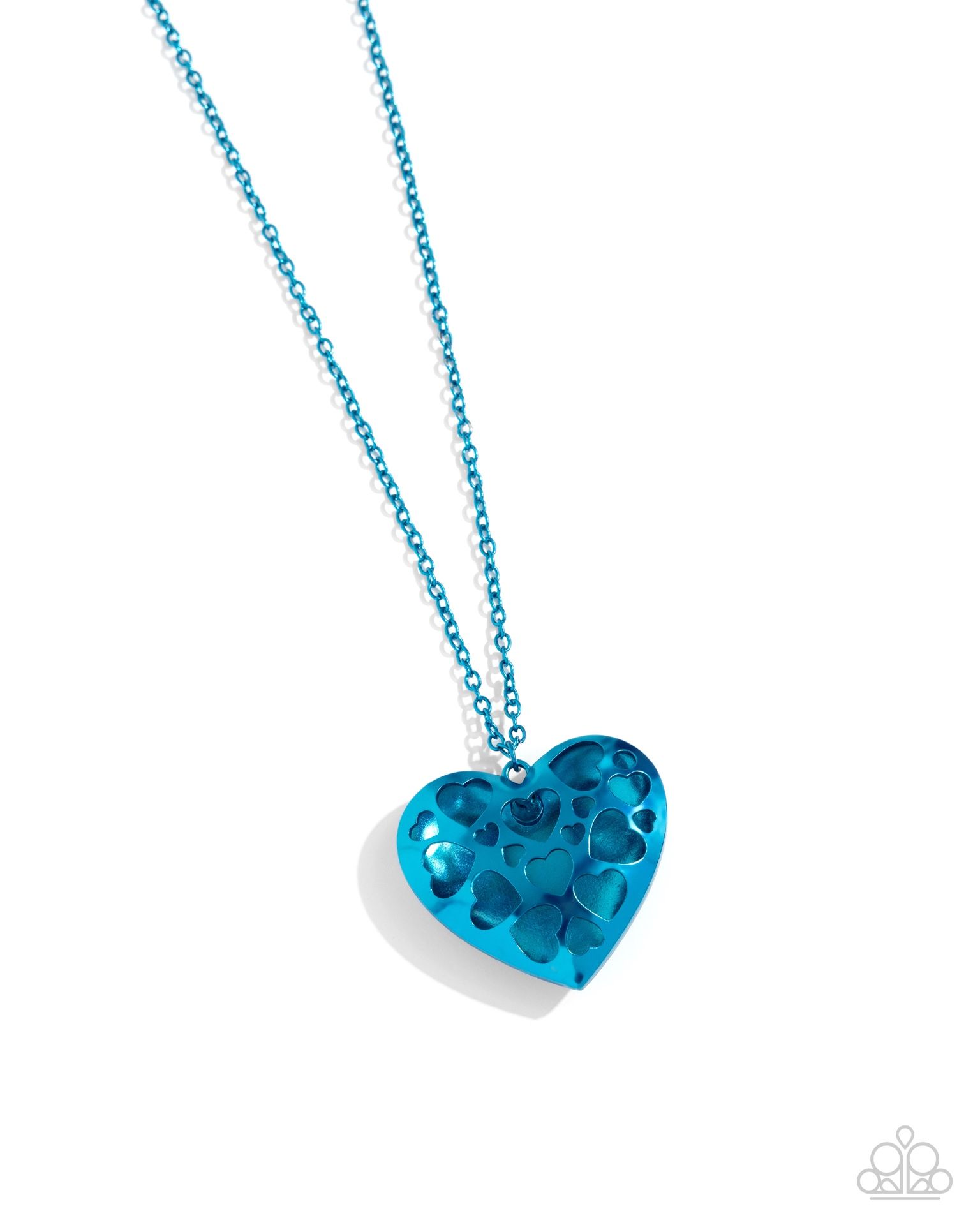 Blue Lovers Heart Necklace