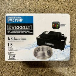 Everbilt 1/30 Horsepower  Condensate Removal Pump - New - Open Box
