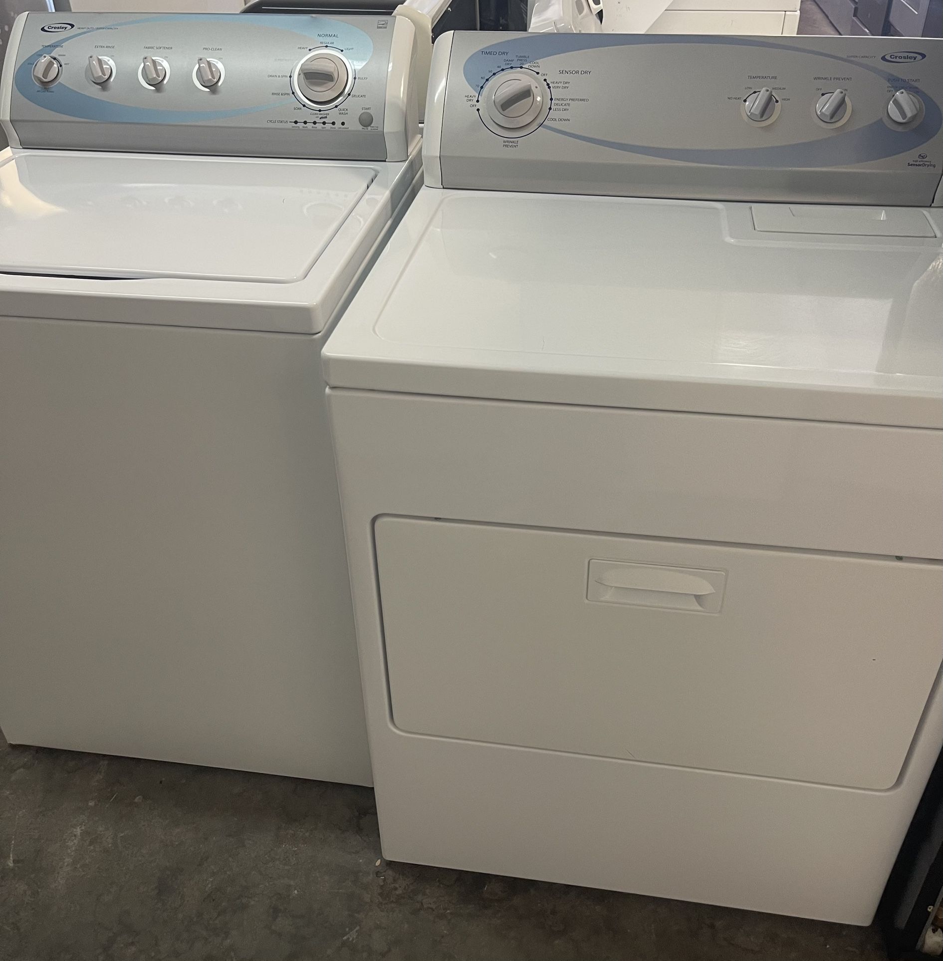 WASHER AND ELECTRIC DRYER